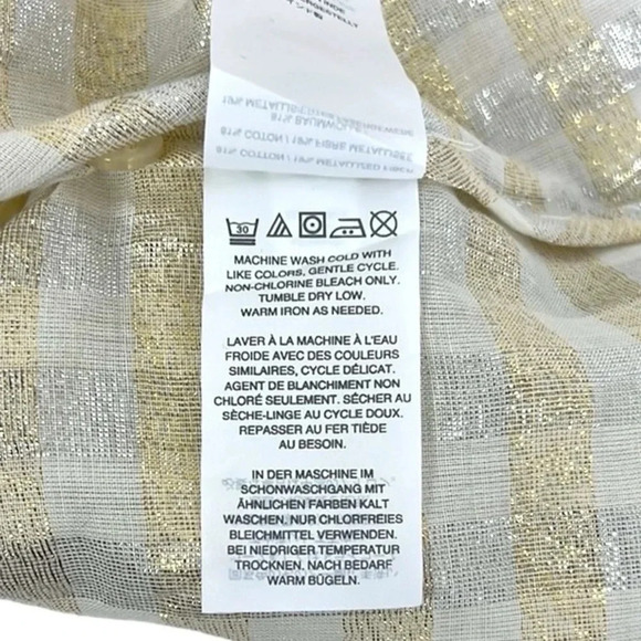 J.Crew New Women’s 16T Gold Sliver Metallic Button Long Sleeve Blouse - Picture 9 of 9